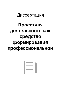 Диссертация: Проектная деятельность как средство формирования профессиональной компетентности студента среднего профессионального образования в условиях новой образовательной среды