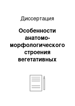 Диссертация: Особенности анатомо-морфологического строения вегетативных органов макрофитов в условиях промышленного загрязнения среды: На примере листьев и фрондов