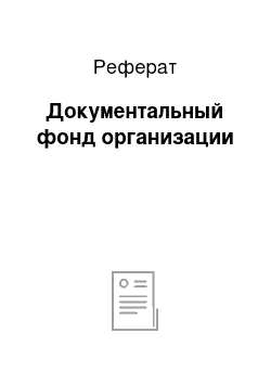 Реферат: Документальный фонд организации