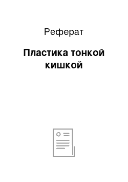 Реферат: Пластика тонкой кишкой