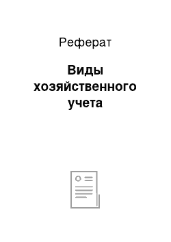 Реферат: Виды хозяйственного учета