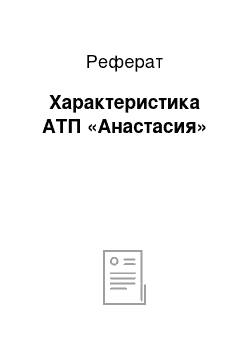 Реферат: Характеристика АТП «Анастасия»