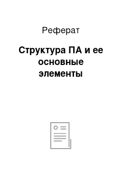 Реферат: Структура ПА и ее основные элементы