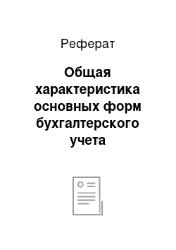 Реферат: Общая характеристика основных форм бухгалтерского учета