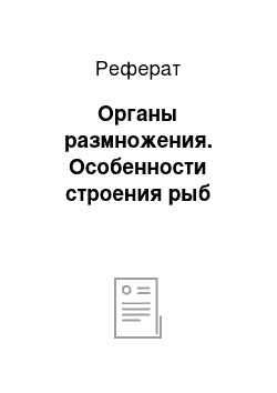 Реферат: Органы размножения. Особенности строения рыб