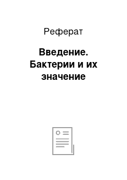 Реферат: Введение. Бактерии и их значение