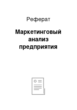 Реферат: Маркетинговый анализ предприятия