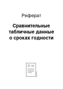 Реферат: Сравнительные табличные данные о сроках годности