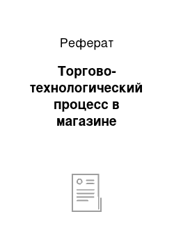 Реферат: Торгово-технологический процесс в магазине