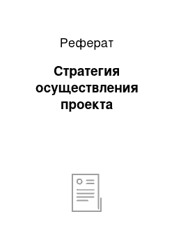 Реферат: Стратегия осуществления проекта