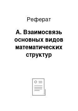 Реферат: А. Взаимосвязь основных видов математических структур