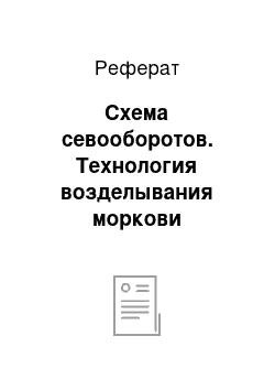 Реферат: Схема севооборотов. Технология возделывания моркови