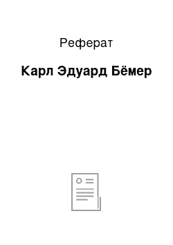 Реферат: Карл Эдуард Бёмер