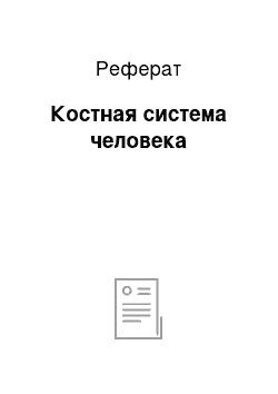 Реферат: Костная система человека