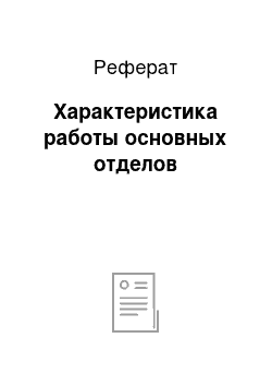 Реферат: Характеристика работы основных отделов