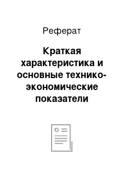 Реферат: Краткая характеристика и основные технико-экономические показатели электрической сети