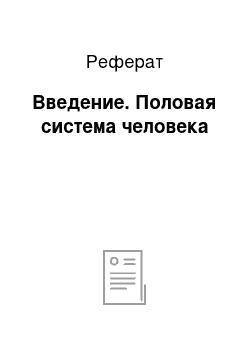 Реферат: Введение. Половая система человека