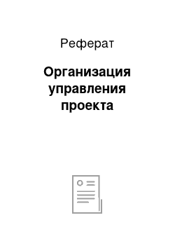 Реферат: Организация управления проекта