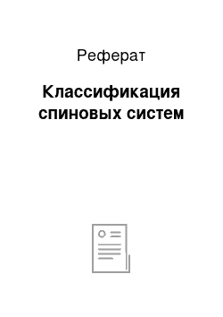 Реферат: Классификация спиновых систем