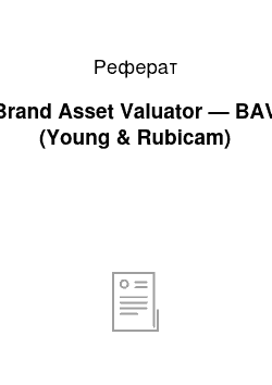 Реферат: Brand Asset Valuator — BAV (Young & Rubicam)