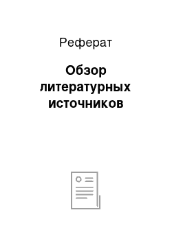 Реферат: Обзор литературных источников