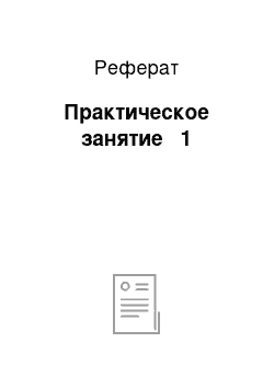 Реферат: Практическое занятие № 1