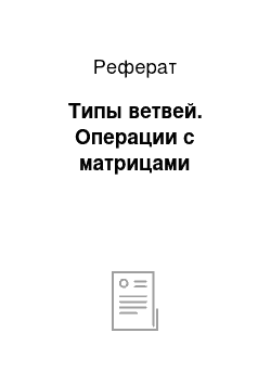 Реферат: Типы ветвей. Операции с матрицами