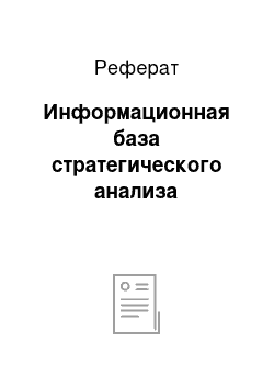 Реферат: Информационная база стратегического анализа