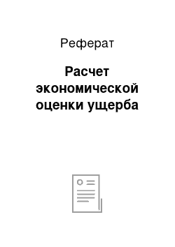 Реферат: Расчет экономической оценки ущерба