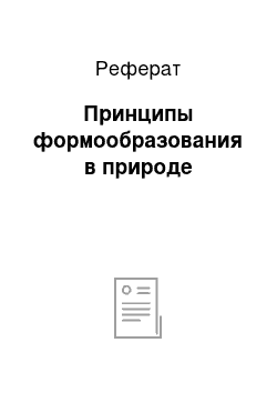 Реферат: Принципы формообразования в природе