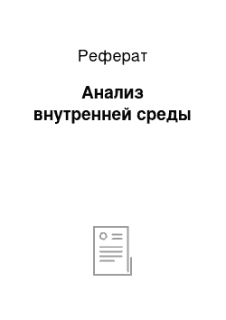 Реферат: Анализ внутренней среды