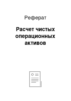 Реферат: Расчет чистых операционных активов