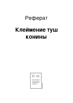 Реферат: Клеймение туш конины