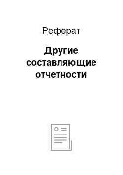 Реферат: Другие составляющие отчетности