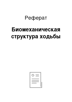 Реферат: Биомеханическая структура ходьбы