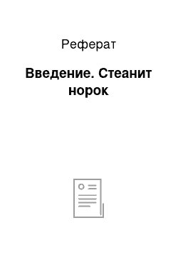 Реферат: Введение. Стеанит норок