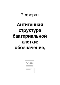 Реферат: Антигенная структура бактериальной клетки: обозначение, расположение, характеристика, получение, практическое применение. Групповые и видовые антигены микробов. Антигенная структура вирусов