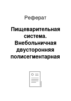 Реферат: Пищеварительная система. Внебольничная двусторонняя полисегментарная пневмония средней степени тяжести