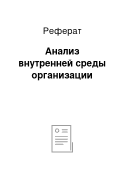 Реферат: Анализ внутренней среды организации