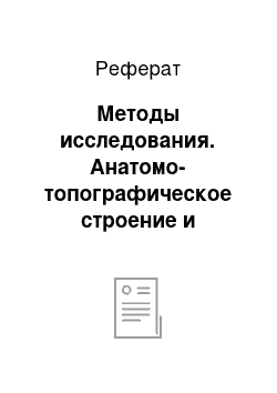 Реферат: Методы исследования. Анатомо-топографическое строение и функциональная анатомия сердца