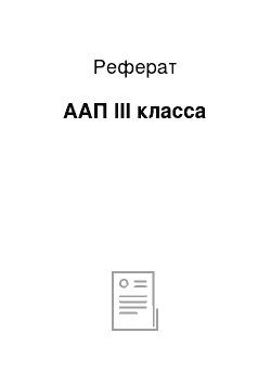 Реферат: ААП III класса