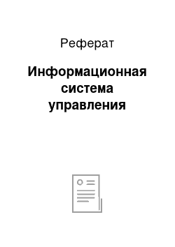 Реферат: Информационная система управления