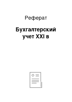 Реферат: Бухгалтерский учет XXI в