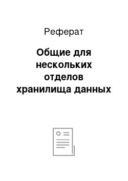 Реферат: Общие для нескольких отделов хранилища данных