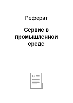 Реферат: Сервис в промышленной среде