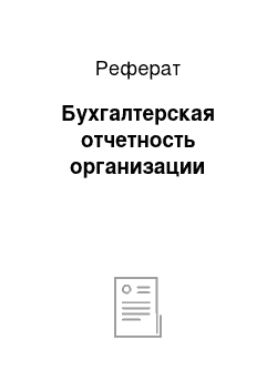 Реферат: Бухгалтерская отчетность организации