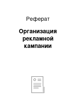 Реферат: Организация рекламной кампании