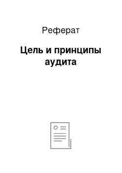 Реферат: Цель и принципы аудита