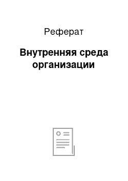 Реферат: Внутренняя среда организации