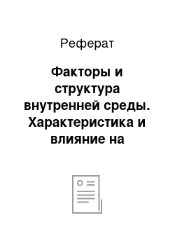 Реферат: Факторы и структура внутренней среды. Характеристика и влияние на маркетинг фирмы